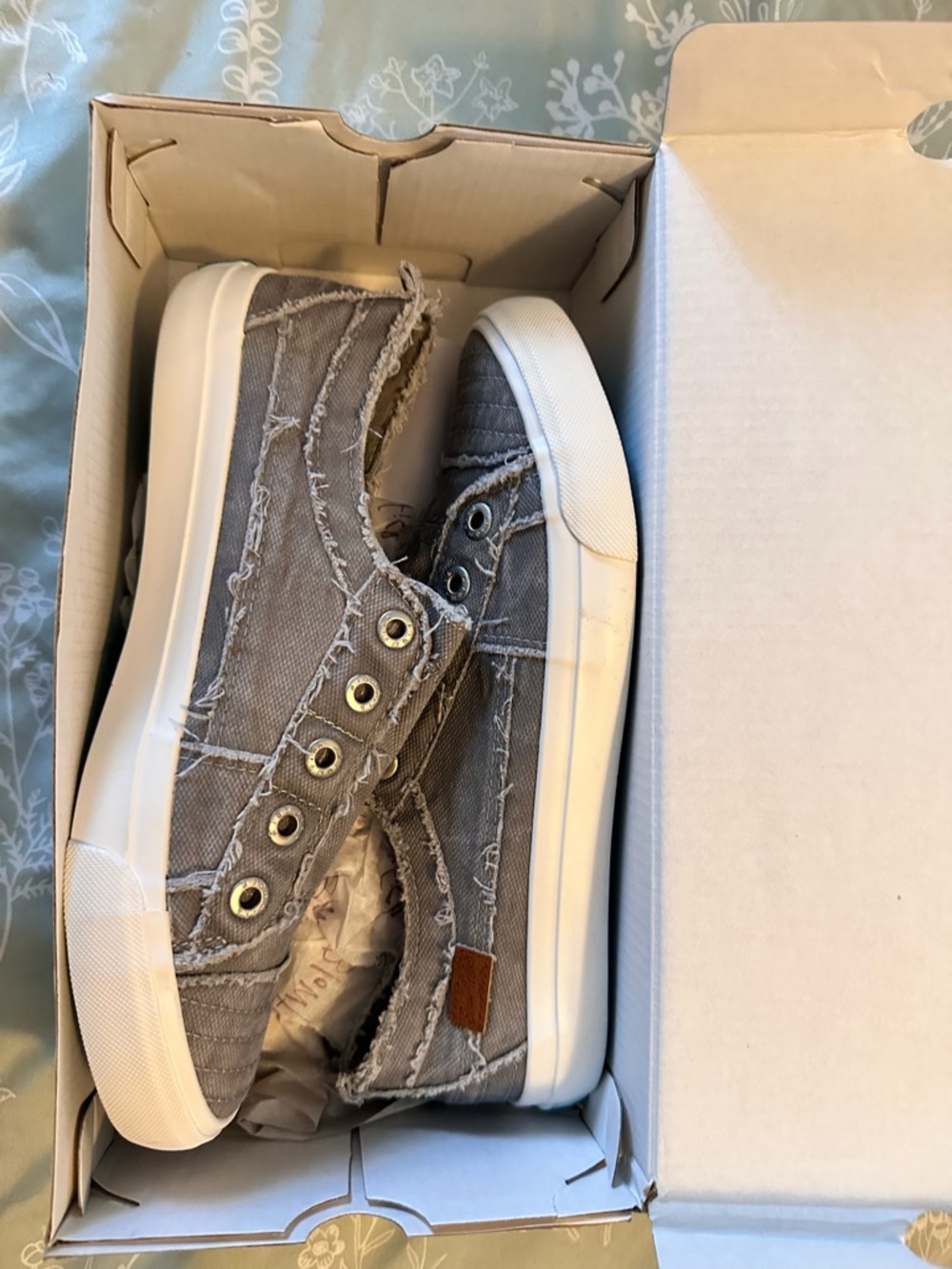 Blowfish Gray Distressed Slip-On Kids Sneakers
